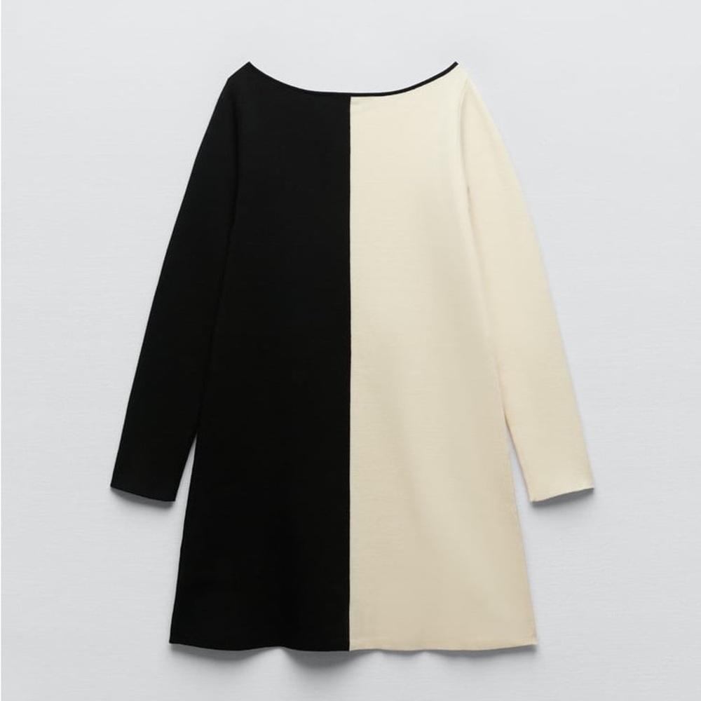 ZARA COMBINATION KNIT MINI DRESS